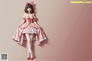 a woman in a dress and stockings posing for a picture
