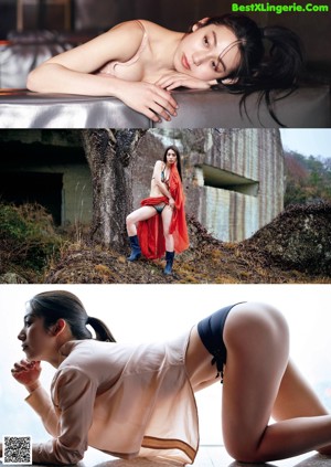 A naked woman sitting on the ground with her legs crossed.