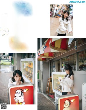 A woman with long black hair and bangs posing for a picture.